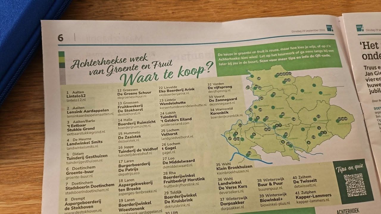 Boerderijwinkel Lensink ook in Didam in de krant